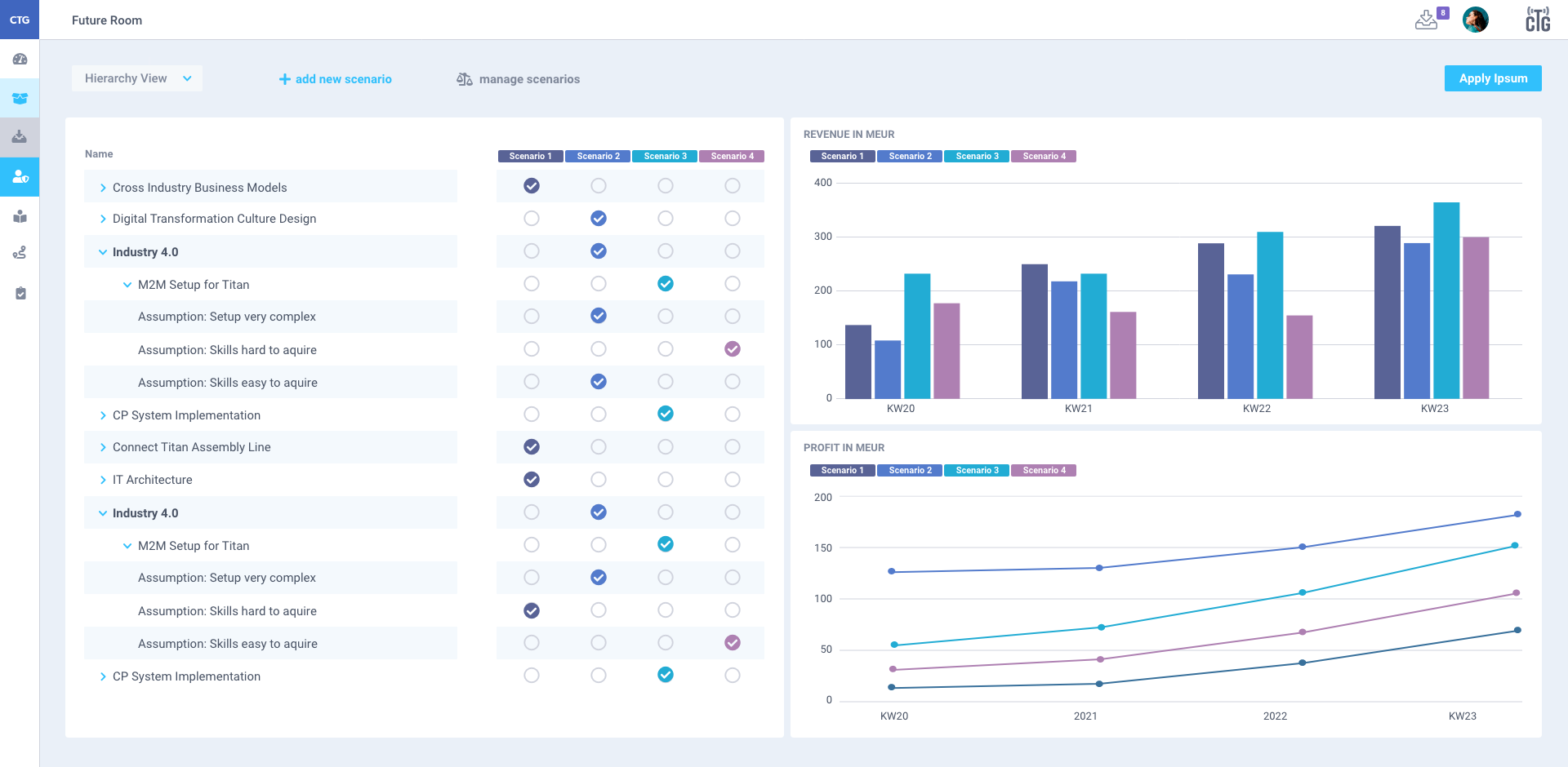 screenshot of Evolutionizer Enterprise Strategy Suite